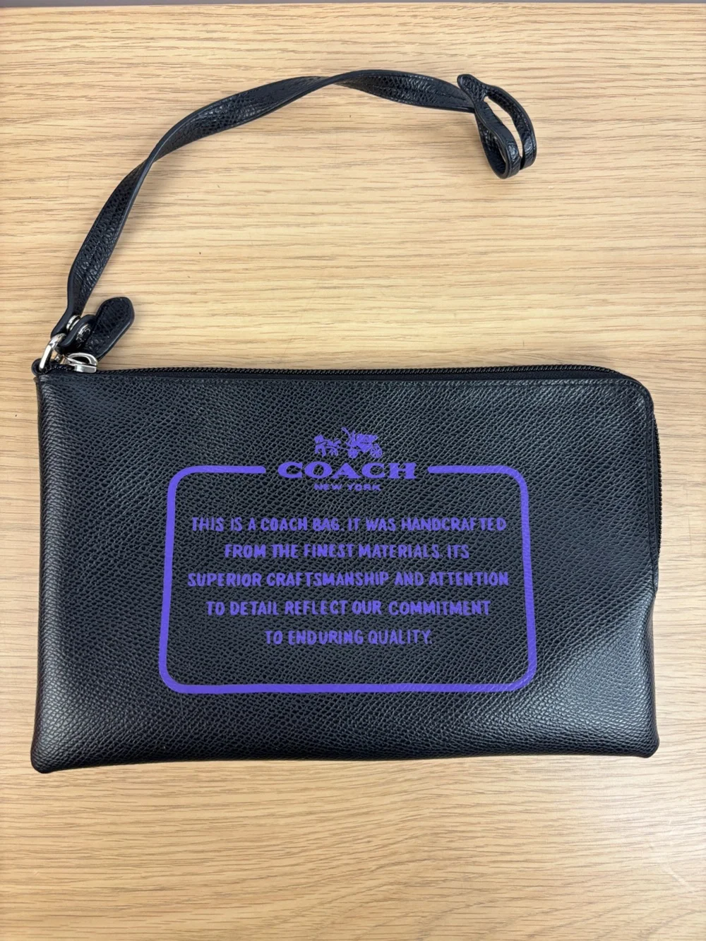 Replacement Black/Purple Coach Storypatch Creed Pebbled Leather Pouch